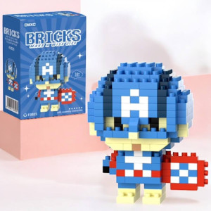Конструктор BRICKS 3Д “Мульт герои” Капитан Америка лего 6 см
